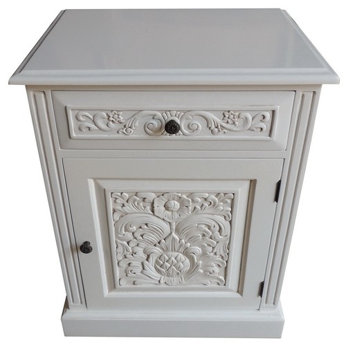 Carved bedside locker table - carved,