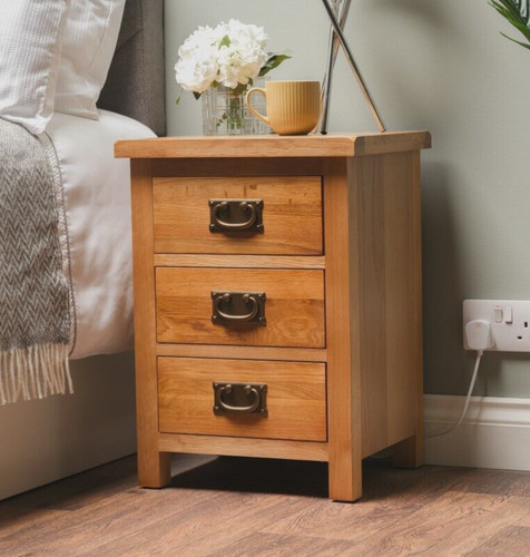 Oak bedside drawer - bedside, 3