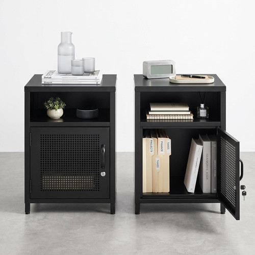 Metal locker nightstand set - nightstand,